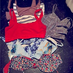Bundle of 7 bras/tops PINK Medium
